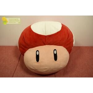 Club Mocchi Mocchi Super Mario Red Mushroom Mega 15" Plush (Dirt Marks)